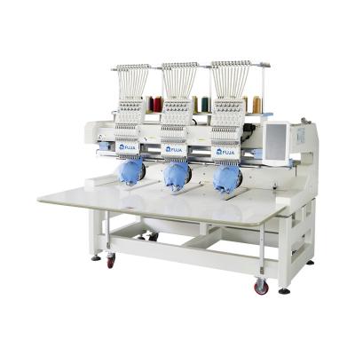 China Garment Shops FUJA Three Heads 12 Needles Or 15 Needles High Speed Chinese Computer Embroidery Machine for sale