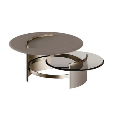 China Contemporary New Design Modern Metal Frame Gold Tea Table Set Living Room Hotel Furniture Stainless Steel Coffee Table for sale