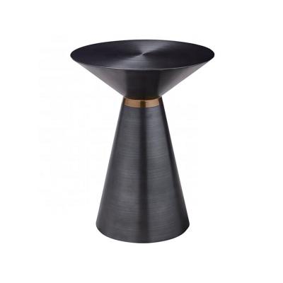 China Modern Design Contemporary Black Metal End Table Hotel Living Room Furniture Stainless Steel Side Table for sale