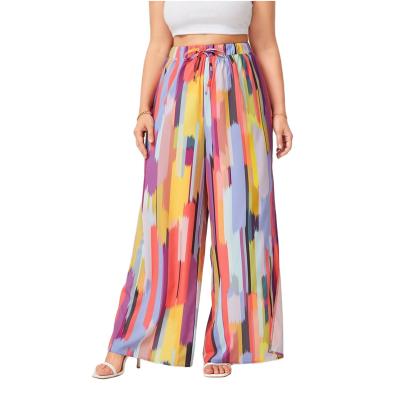 China New Design Anti-pilling Fashionable Multi-color Waist Plus Casual Women's Pants for sale