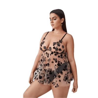 China Hot Selling Viable Newcomers Popular Plus Size Women's Sexy Mesh Dress With Bra for sale