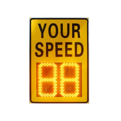 China 10 Years Factory High Quality 40*70cm Solar Powered Warning Panel Tester 2 Digit Speed Limit Radar for sale
