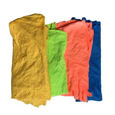 China Strong Oil&Water Absorption Ability Strong Oil&Water Absorption Ability Reclaimed Color Knitted T-shirt Rags Soft Material Cotton Cleaning Rags In Bales for sale