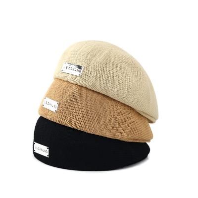 China Japanese Beanie Beret Hats For Womens Retro Fashion Knitted Breathable Painter Hat And Korean Style 2023 New Summer Outdoor Sunshade Hat Beach Vacation for sale