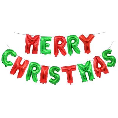 China Foil 16 INCH Foil Balloon Place Merry Christmas Color Letter Balloon For Christmas Party Decoration for sale