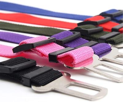 China Wholesale Adjustable Nylon Car Safety Belt Stocked Pet Vehicle Leash Car Safety Seat Belt for sale