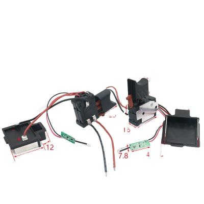 China New Electric Appliances 7.2V-24V Adjustable Speed Controller Cordless Drill Brushless Trigger Switch With LED Machine Tool Electric Drill Switch for sale