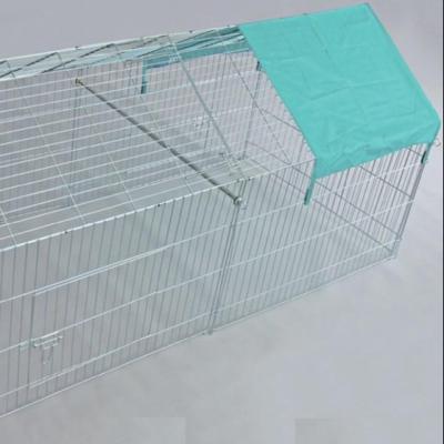 China Sustainable Folding Outdoor Rabbit Run Cage With Sunshade for sale