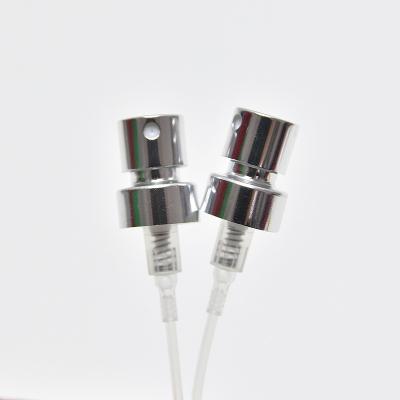 China Non Spill 15/400 silvery aluminum fine mist spray pump easy perfume bottle mist sprayer pump for sale