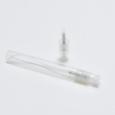 China Cosmetic XSD mini clear customized refillable spray bottles small vials sample pp material perfume bottle for sale
