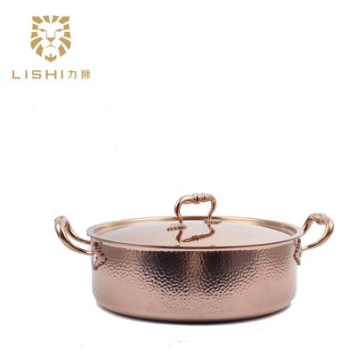 China SS304 Stainless Steel Triple Viable Shallow Stew Pan with Surface Coating for sale