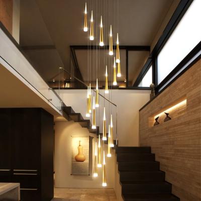 China Vintage Modern Craft Copper Acrylic Bulb Chandeliers Are Used In Hotel Lobby for sale