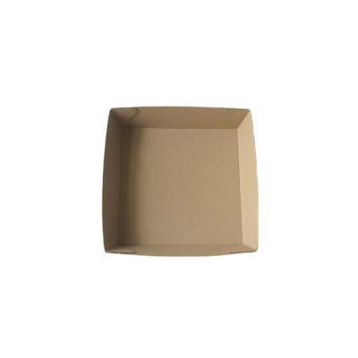 China Eco-friendly Disposable Corrugated Open Tray Snack Tray Bread Paper Box Chips Takeout Paper Box for sale