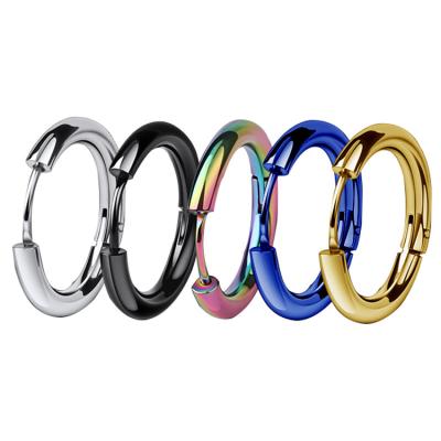 China Nickel Free (Sold by the Piece) Different Size Rainbow Gold Silver Black Color Available Stainless Steel Men Earring Styles Hinged Circle Earrings for sale