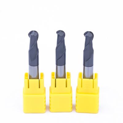 China Customized Solid Carbide Lollipop End Milling Side Face Milling HRC 60 Degree Ball Nose Endmill Set For Metalworking for sale