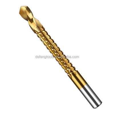 China Plated High Speed Steel Titanium Drilling and Broaching Saw Drill Woodworking Broaching Slot Sawtooth Drill Reaming Electric Drill Set Tool Kit for sale