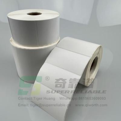China Semi Glossy Paper Kleefstof Barcode Sticker Art Paper Kleefstof Sticker gedrukt door Ribbon Te koop