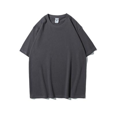 China New Heavy 280g Summer Men's Heavyweight 280g Men's Solid Color T-Shirt Business C Flashing EL AG Spring Drop Shoulder Cotton Shorts Sleeve Loose Fashion Clothes for sale