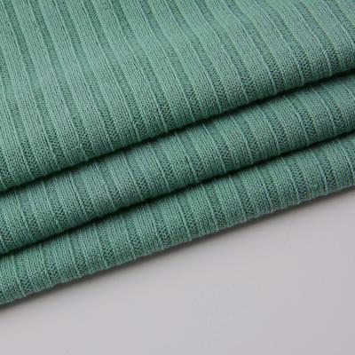 China 30S 40D TR Stretch Rib Stretch Fabric Polyester Rayon Spandex Double Yarn Soft Vortex Knitted Fabric for sale