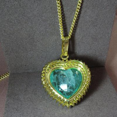 China MEENOY Cute Tourmaline Emerald Gemstone Pendant Lake Blue Necklace Charm Jewelry Natural Stone Gi 925 Sterling Silver 20*20MM Paraiba for sale