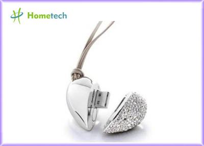 China Movimentação de cristal do flash de USB do coração do presente 4GB da promoção do OEM com correia à venda