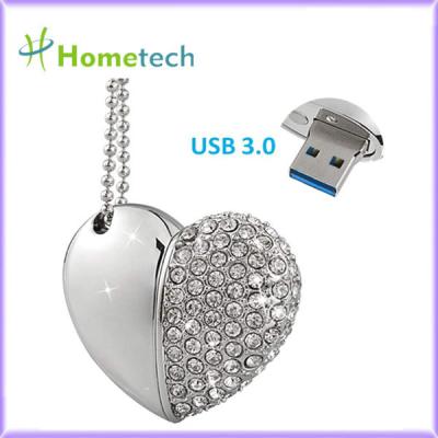 China Movimentação de cristal do flash de USB do coração da colar 32GB do pendente da joia à venda