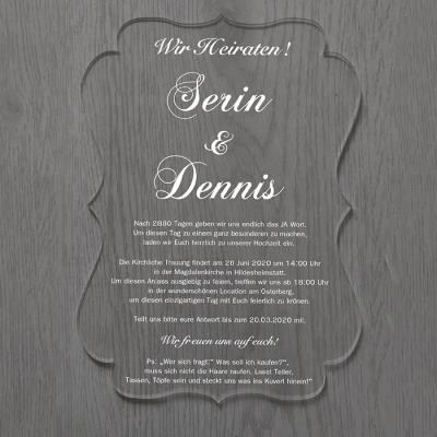 China Eco-friendly Recycle Invitation Card Wedding Acrylic Invitation for sale
