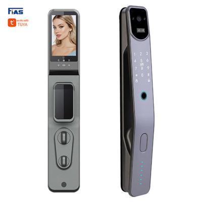 China Home Hotel Apartments Office Tuya Zigbee Intelligent Lock Electronics Digital Home Metal Security Fingerprint Camera APP Smart 3D Face Recognition Lock for sale