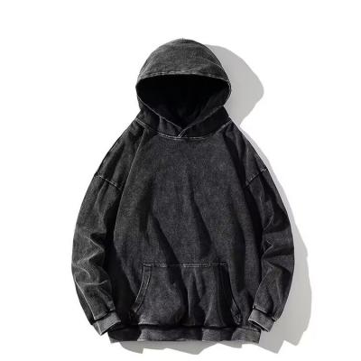 China Mens Womens Hoodies Anti Shrink Plus Size Sweatshirts Wholesale Custom Acid Wash Hoodies Blank Zipper Collar Neck for sale
