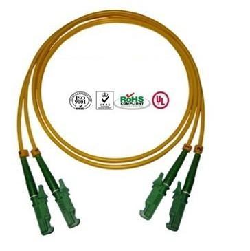 China o remendo da fibra óptica do PVC E2000 de 0.9mm cabografa núcleos do dobro do único modo à venda