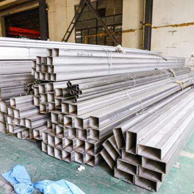 China Stainless Steel Welded Square Rectangular Tube Hollow Sections DIN1.4404 SS316L 160X80X5 Length 6M for sale