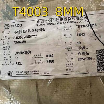 中国 T4003 DIN 1.4003 3Cr12 ステンレス鋼板 8.0*1500*6000mm NO 1 車両フレームのための表面 販売のため