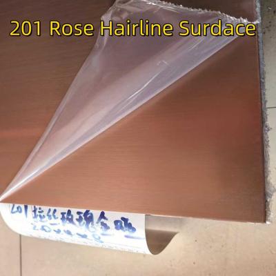China Stainless Steel Sheet 201 Grade Colour Sheet Rose Hairline Matte PVD Sheet Size:-122MM X 2240MM for sale