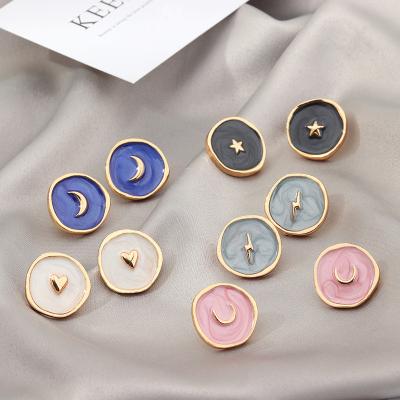 China FASHION Jewelry Stud Earrings Rings Set Pendant Necklace Jewelry Combine Moon Star Thunder Enamel for sale