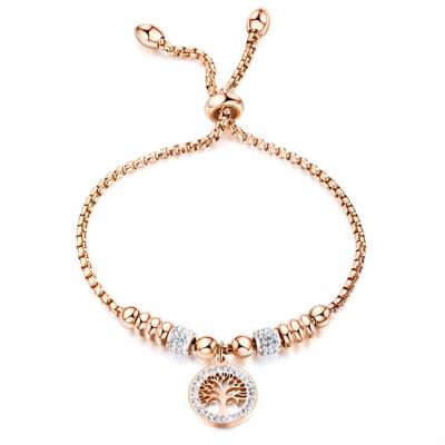 China 2021 TRENDY Fashion Tree Of Life Online Charming Stainless Steel Bracelets For Women Jewelry for sale