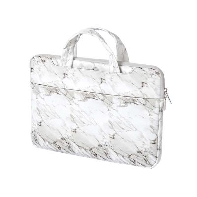 China Factory Price Shockproof Manufacturer Supplier Marble PU Leather Sleeve With Grip For Macbook Air 11inch Pro 13inch 15inch for sale