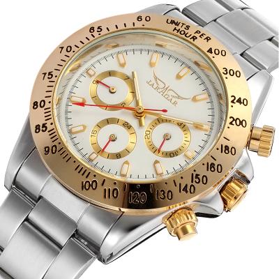 China Day / Date Fashion JARAGAR Business Men Mechanical Watch High Quality Leather Strap Watch for sale