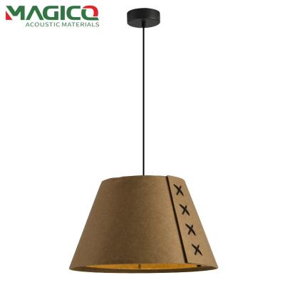 China Handgemaakte Indoor Brown Polyester Fiber Lampshade Design Lighting Master Bedroom Pendant Light Shade Te koop