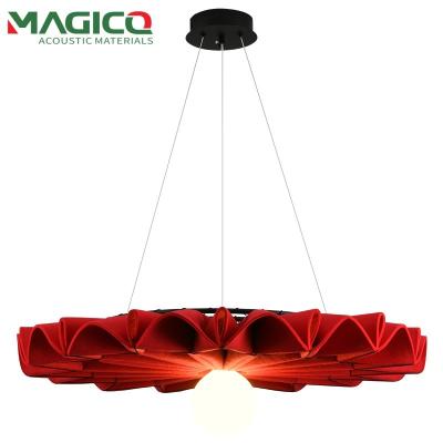 China Hot Selling PET Felt Lampshade DIY E27 Bulb Colorful Round Pendant Light for Restaurant Hotel Home Decor for sale