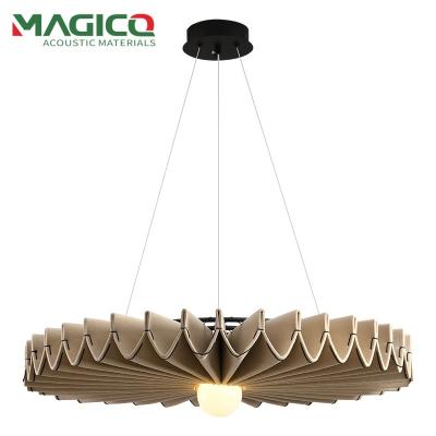 China Handmade Round Polyester Fiber Sound Absorbing Pendant Lights Lampshade for Office Cafes Restaurant for sale