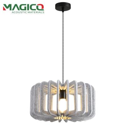 China New Arrival Restaurant Soundproof Lampshade for Office Hotels Cap Shape PET Acoustic Felt Lampshade for sale