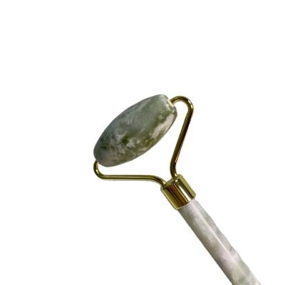 China Hot Selling Green Jade Facial Roller Face Xiuyan Stone Massager for sale
