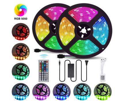 China Project Biumart IR Remote Control Smart Strip Light 5050 5M 150 LED Wifi RGB LED Strip Lamp With Power Adapter for sale