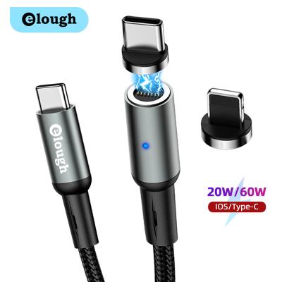 China High Speed Fast Magnetic Charging Cable 60W Elough Magnetic Cable 60W/20W Elough C to C 8 Pin PD Cable Type Elough C to 20W PD Cable for Macbook for sale