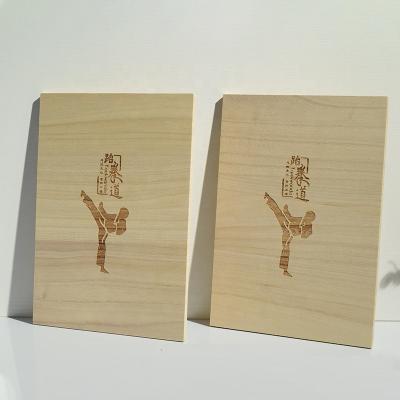 China Custom Paulownia Wood Taekwondo Children's LOGO Gym Breaking Boards For Sale for sale