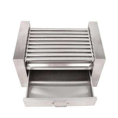 China CE Certified 9 Roll Stainless Steel Automatic Electric Commercial Hot Dog Roller Grill Burger Hot Dog Machine With Bun Warmer 415*340*6mm for sale