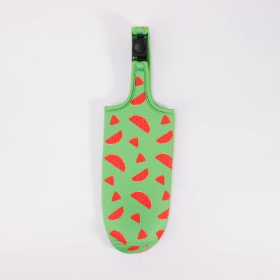 China Insulated Insulated Neoprene Beer Bottle Cooler Water Drink Zip Holder Beer Cooler Sleeve with strap for sale
