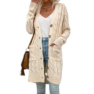 China Other Foreign trade knitwear Autumn/Winter 2022 fried dough twist women Amazon new button cardigan wholesale for sale