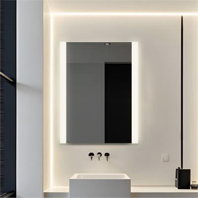 China Smart LED Bathroom Mirror with Anti-Fog Function, Time & Temperature Display, Stepless Dimming, Waterproof Design, Dual-Touch Control, 3000K~6000K Color Temperature, a Customizable Dimensions & Funct for sale