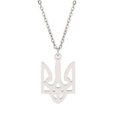 China Punk Hot Selling Stainless Steel Trident Shaped Pendant Customized Hollow Gold Plated Pendant Necklace For Men for sale